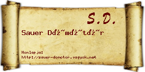 Sauer Dömötör névjegykártya